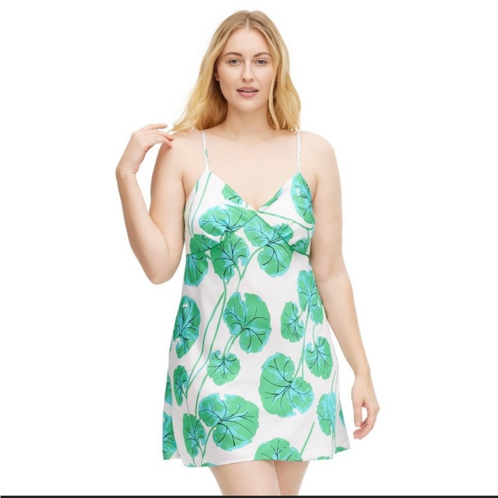 NWT - DVF x Target Leaf Print Satin Slip Dress